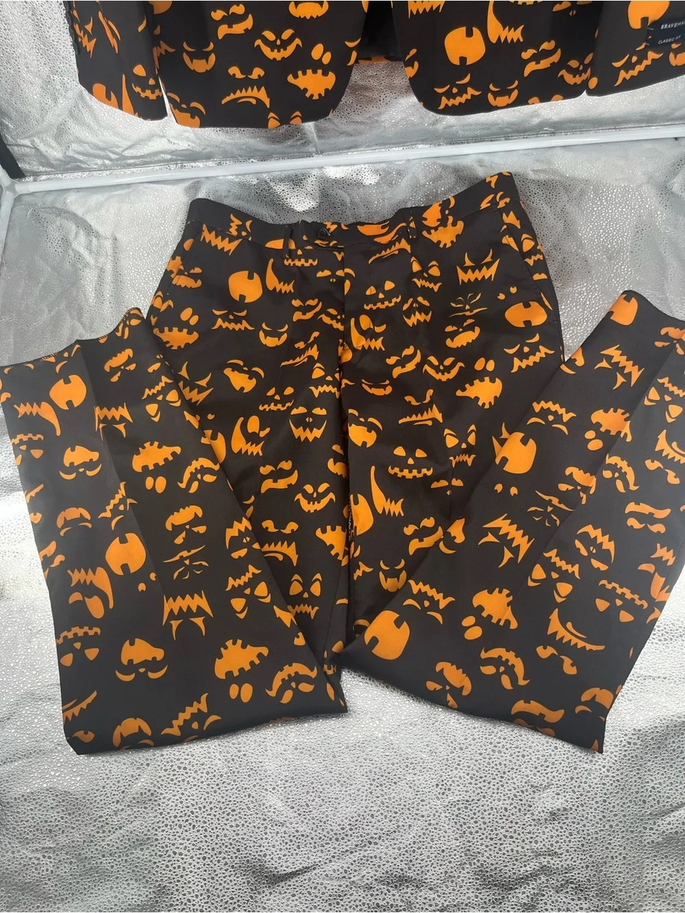 Braveman Mens Halloween Pumpkin Suit Jacket Pants 42R 36W Jack O Novelty Large